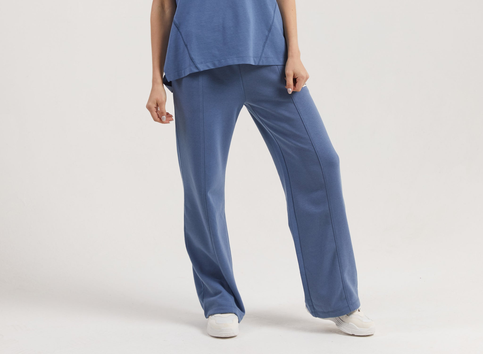 Banana Women's Wide Leg Joggers- Moonlight Blue