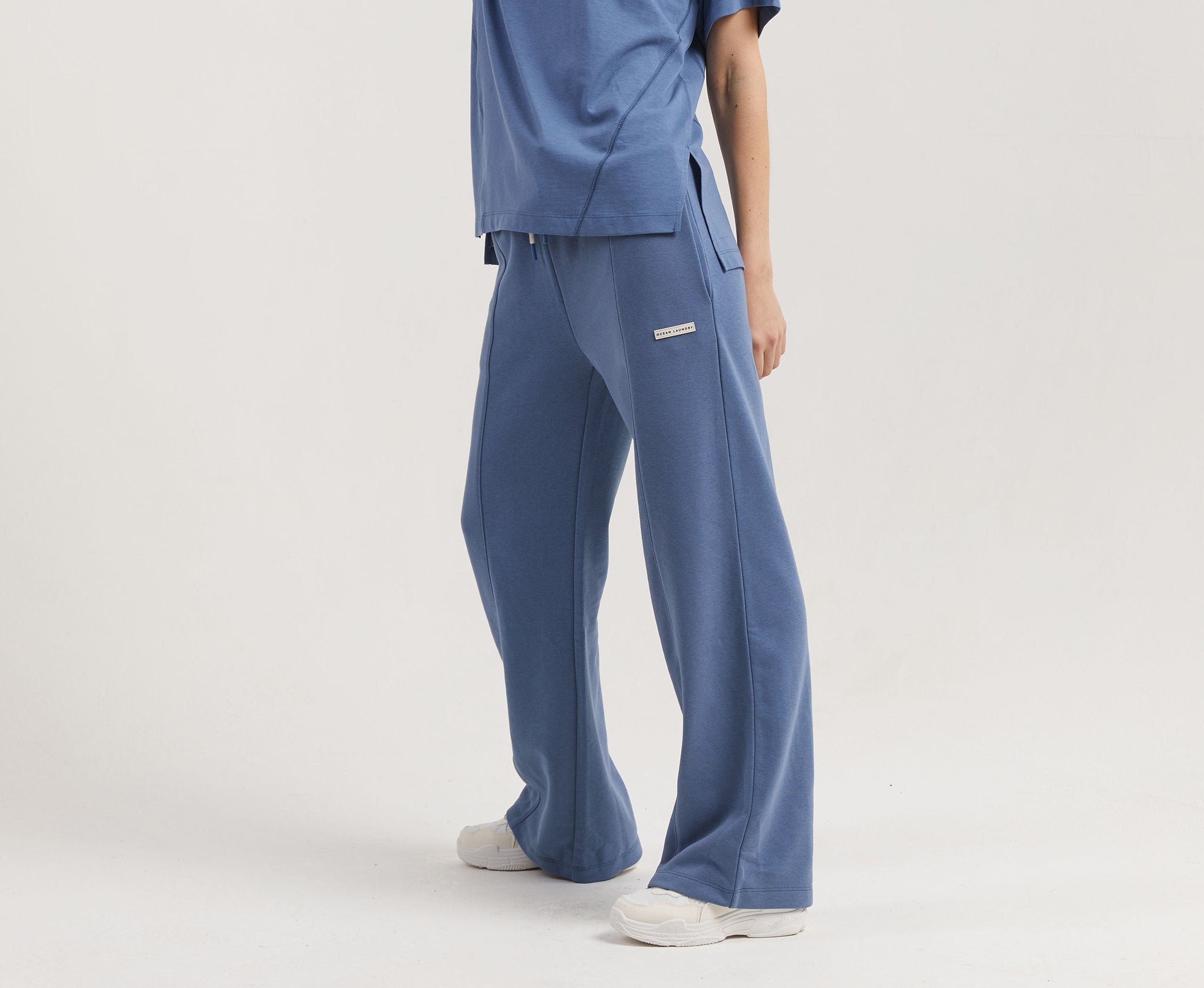 Banana Women's Wide Leg Joggers- Moonlight Blue