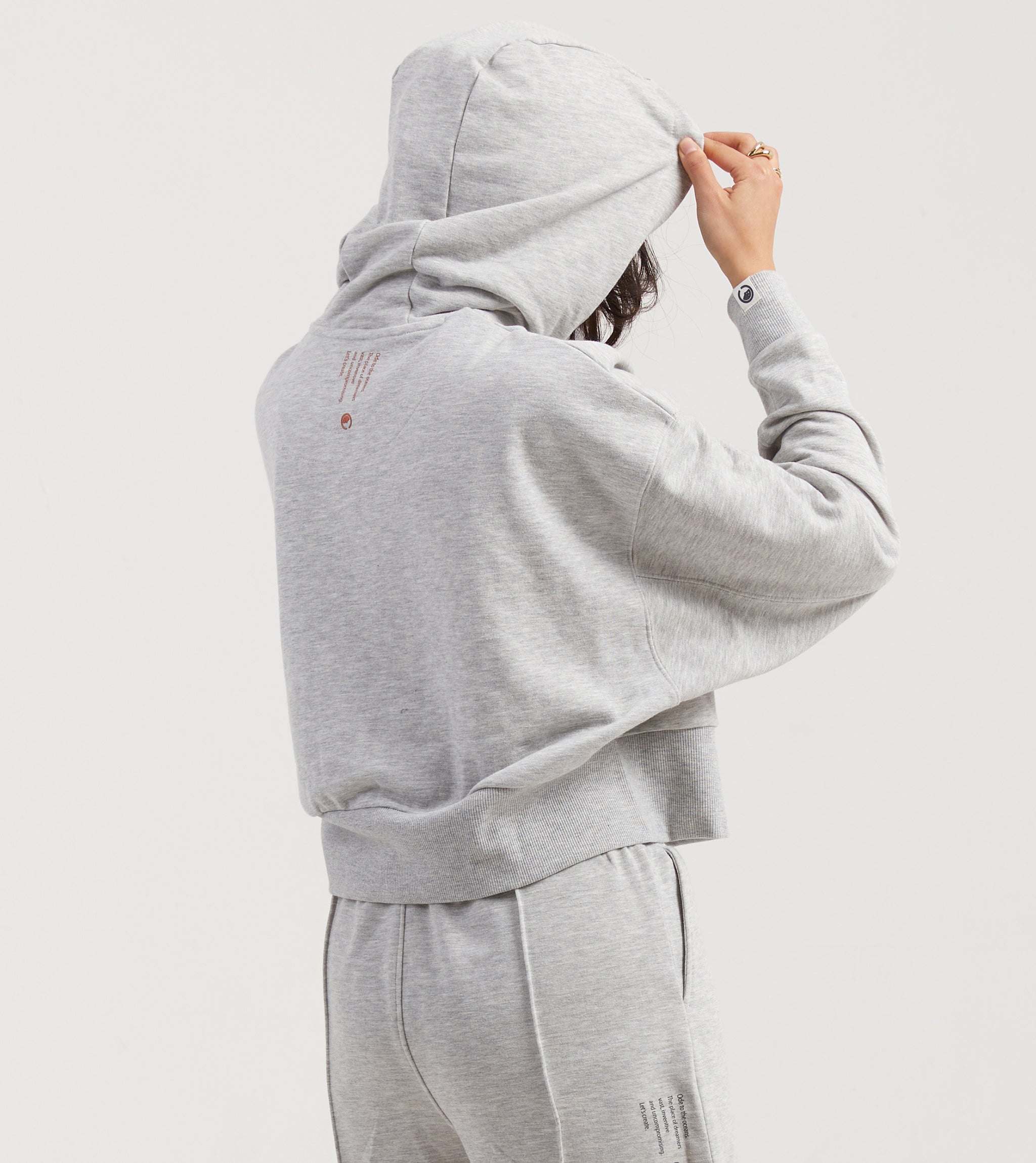Maple Cropped Hoodie for Women- Grey Mel