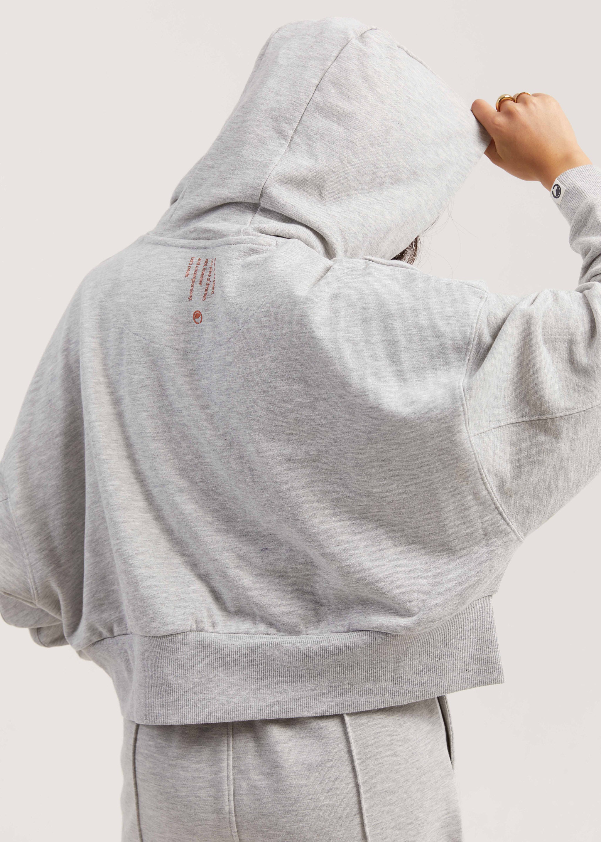 Maple Cropped Hoodie for Women- Grey Mel