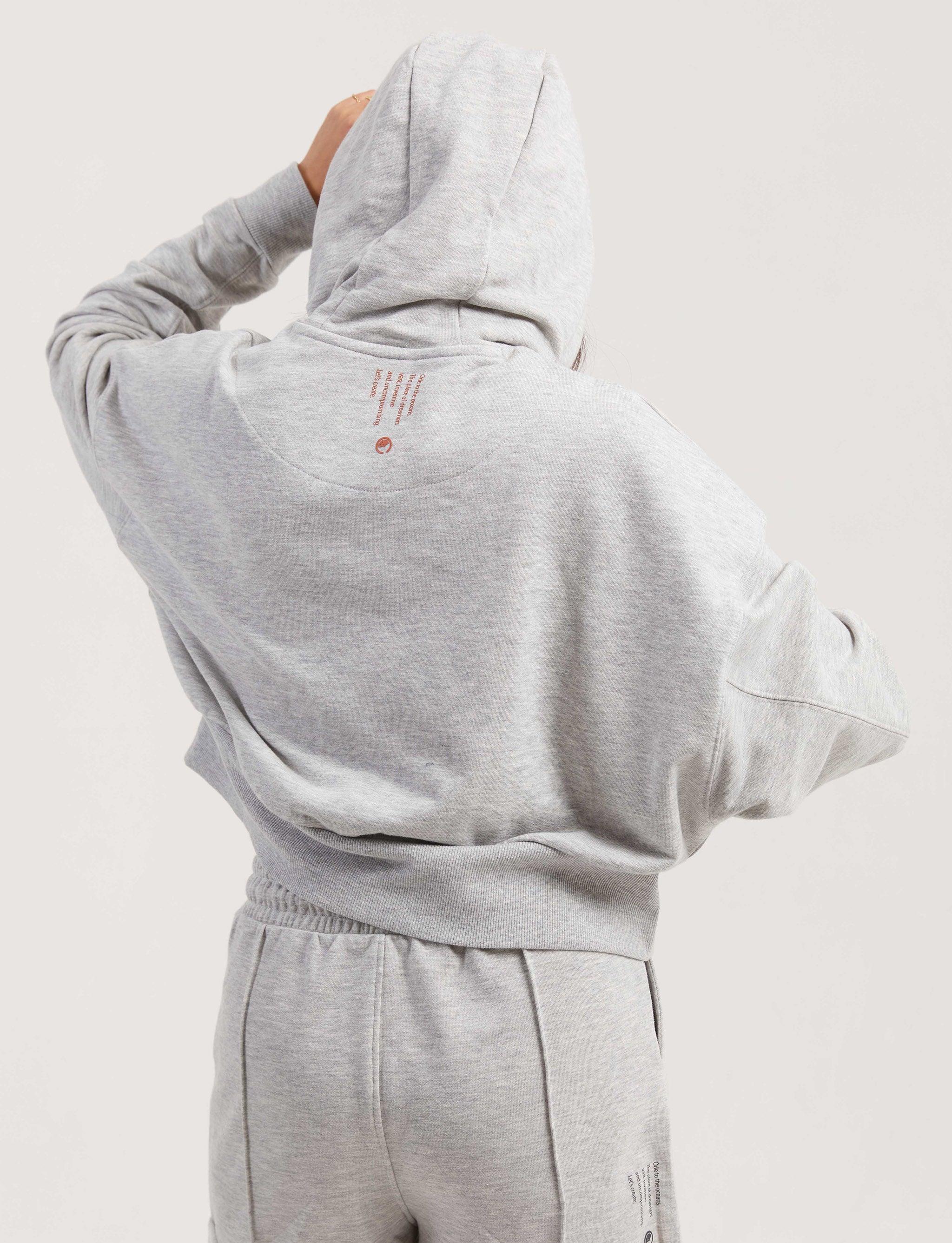 Maple Cropped Hoodie for Women- Grey Mel