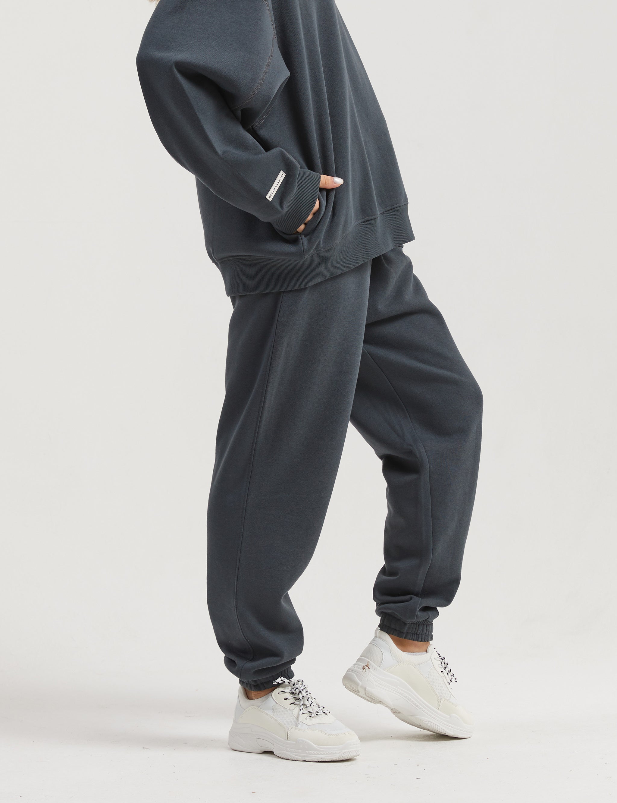 Cactus Baggy Sweatpants for Women - Charcoal