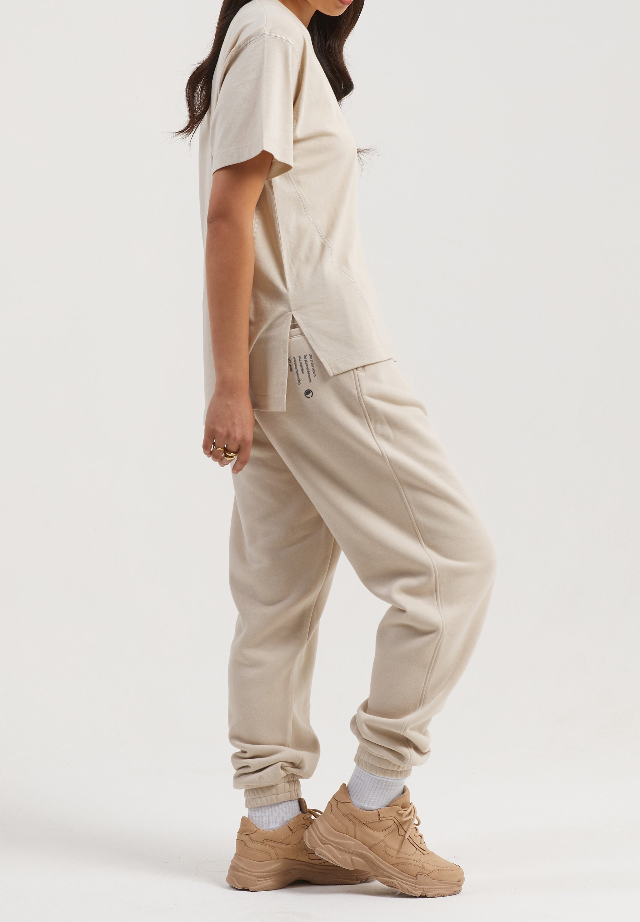 Cactus Baggy Sweatpants for Women - Stone