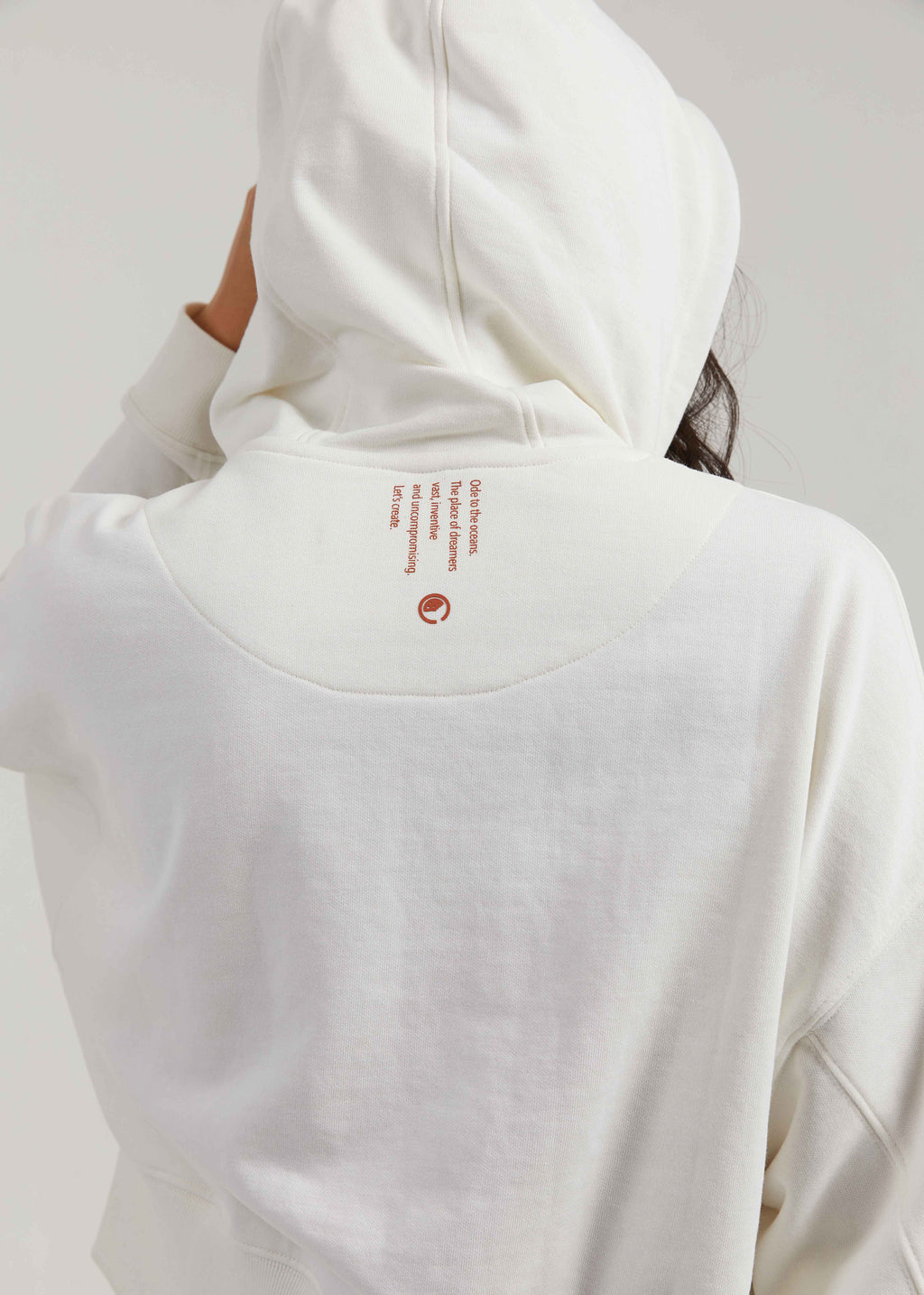 Tree Women's Cropped Hoodie Zip- Vintage White