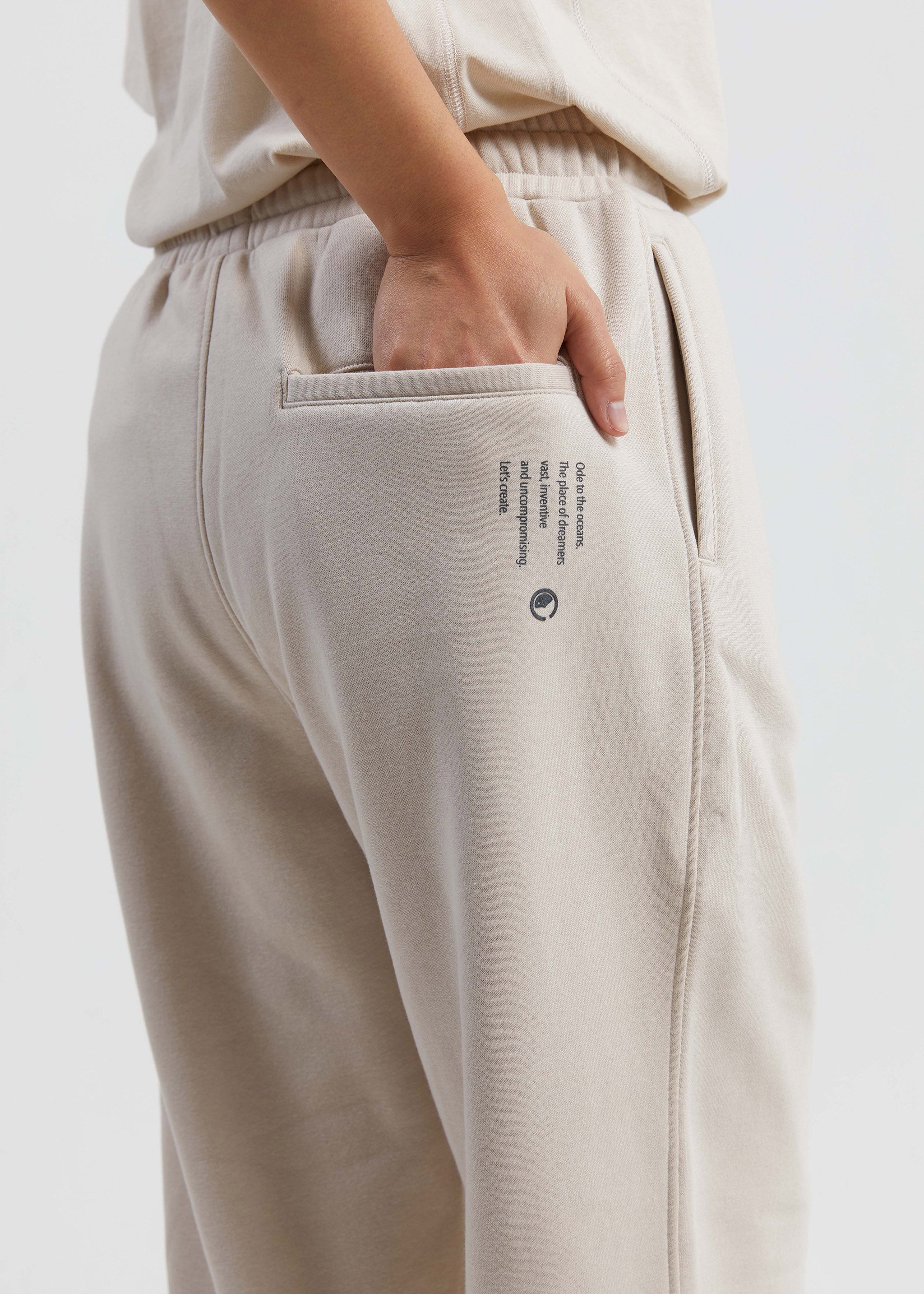 Cactus Baggy Sweatpants for Women - Stone