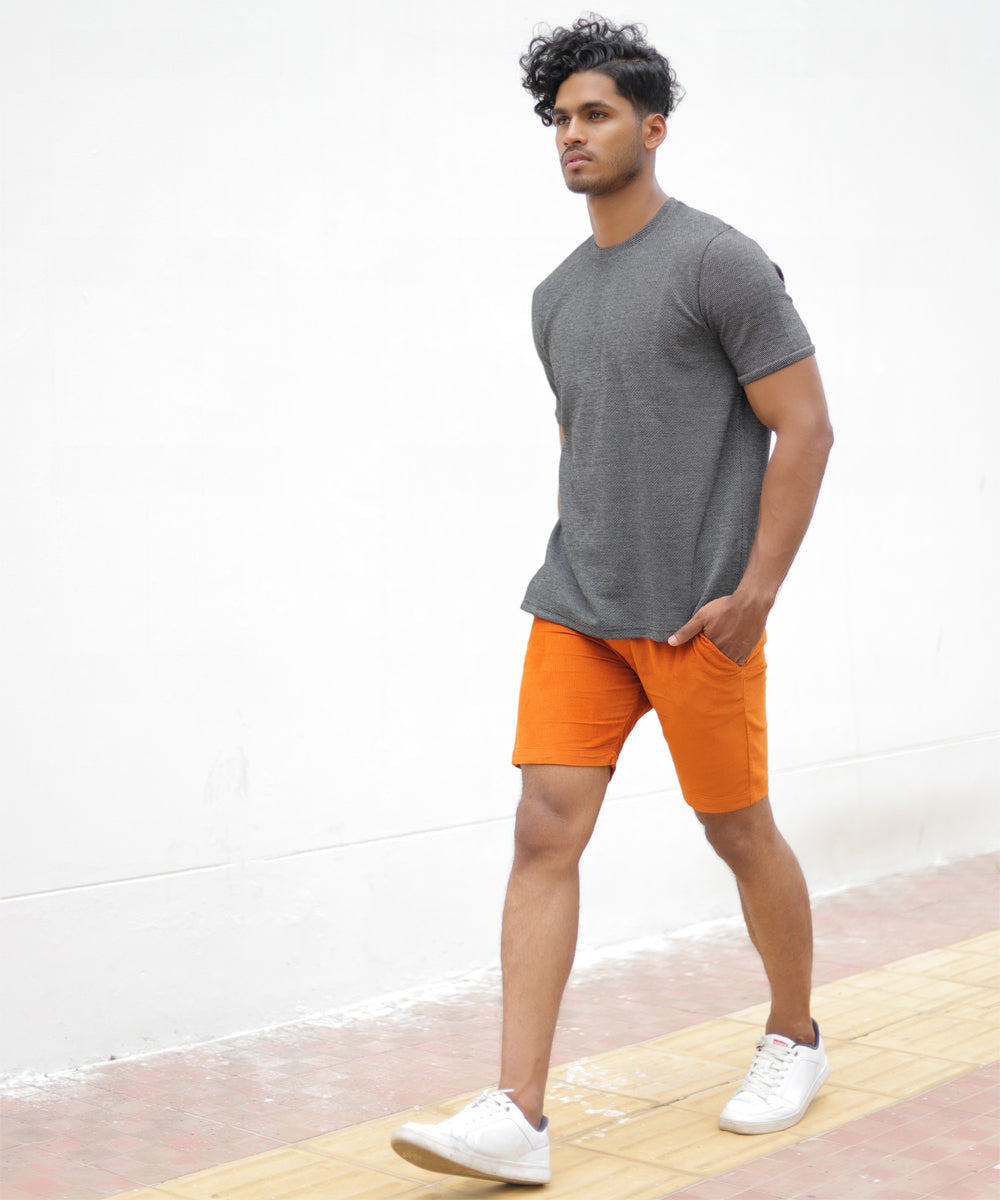 Quirky Cord Shorts- Orange