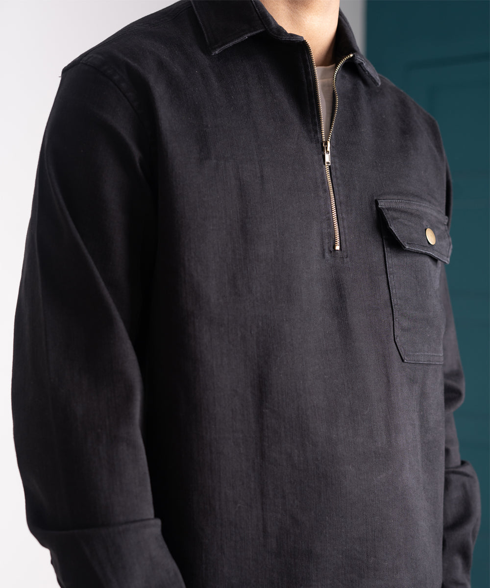 Damien - Half Zip jacket - Black