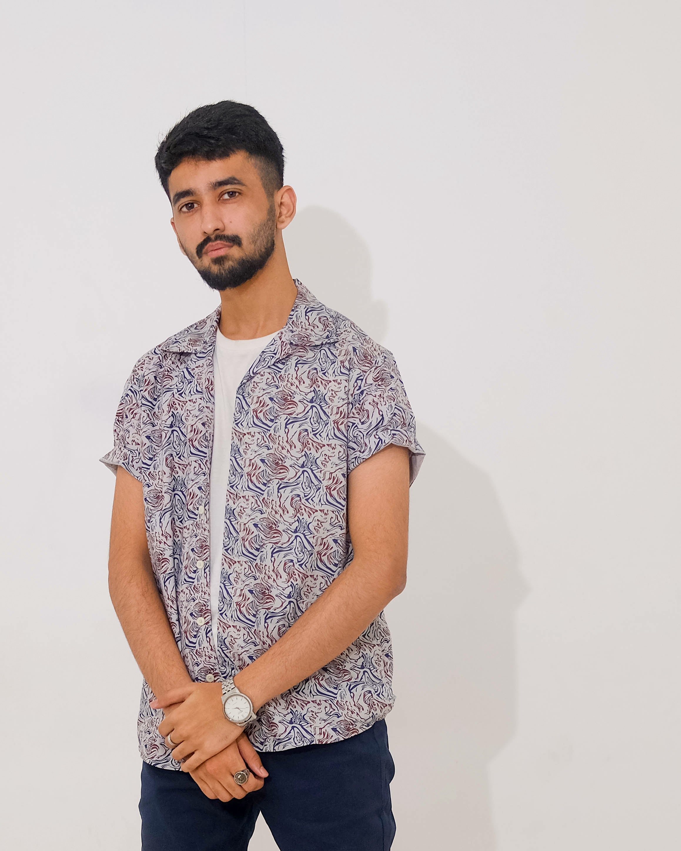 Cubana - Spiral Print - Cuban Shirt For Men