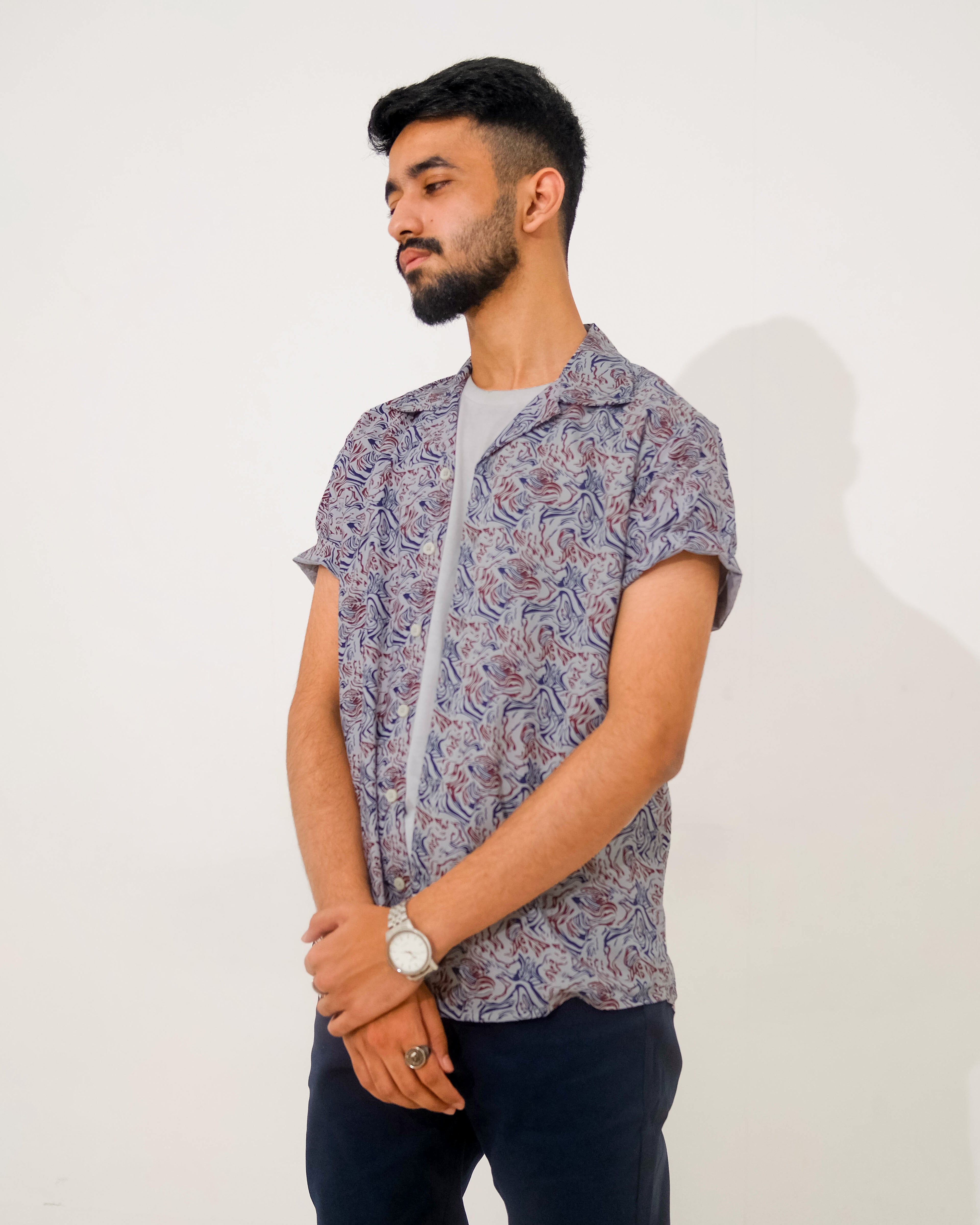 Cubana - Spiral Print - Cuban Shirt For Men