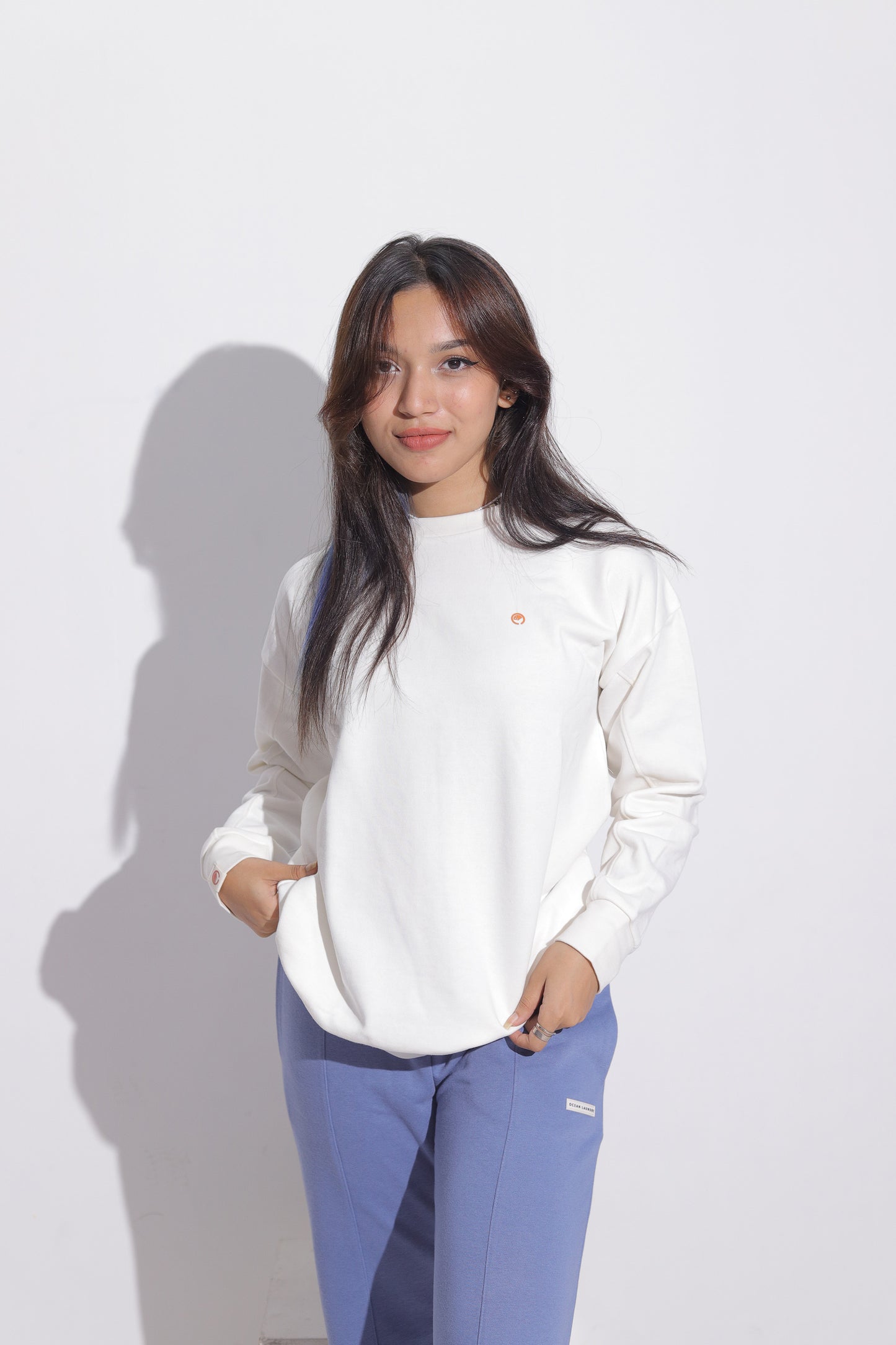 Lotus Sweatshirt for Women - Vintage White