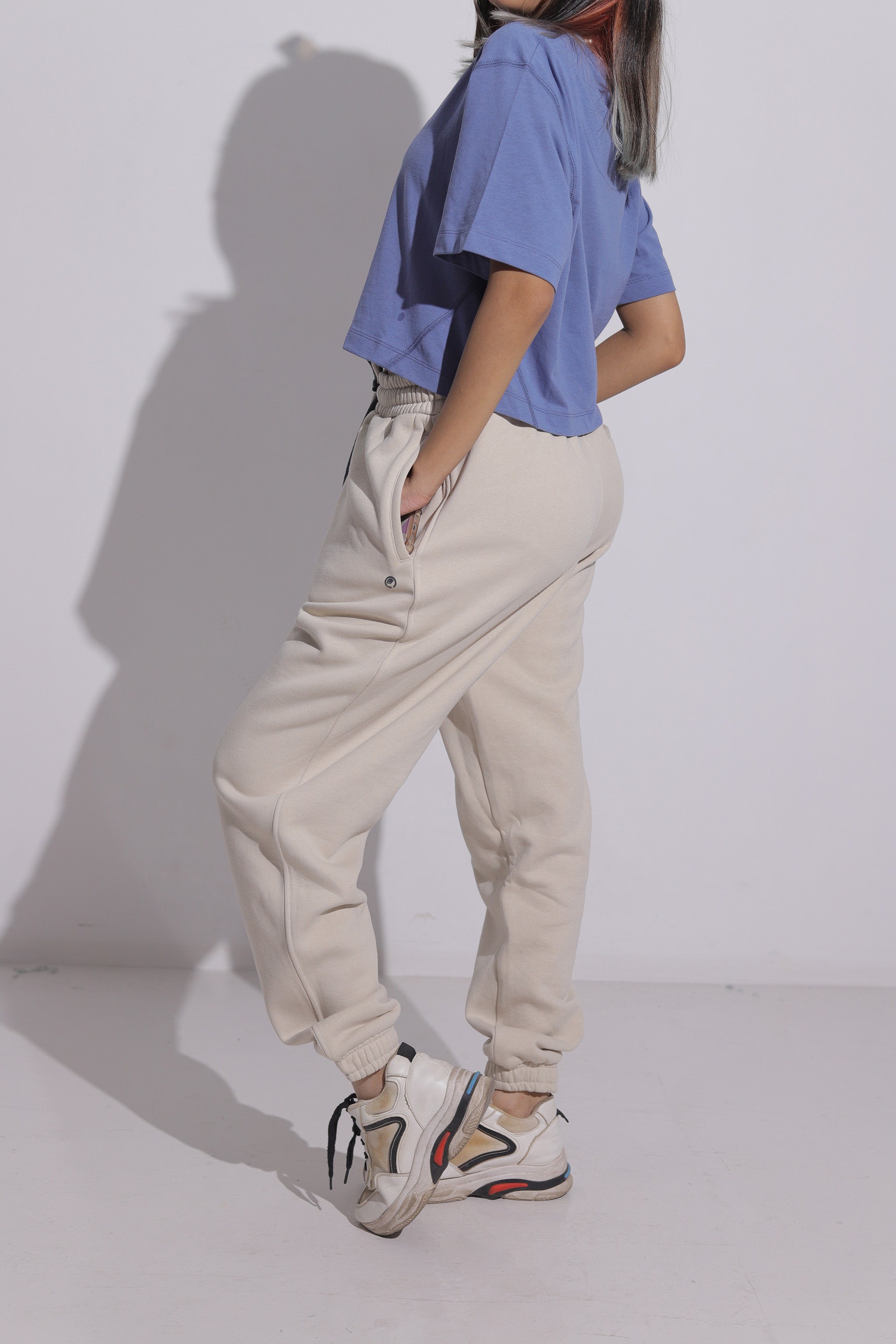 Cactus Baggy Sweatpants for Women - Stone