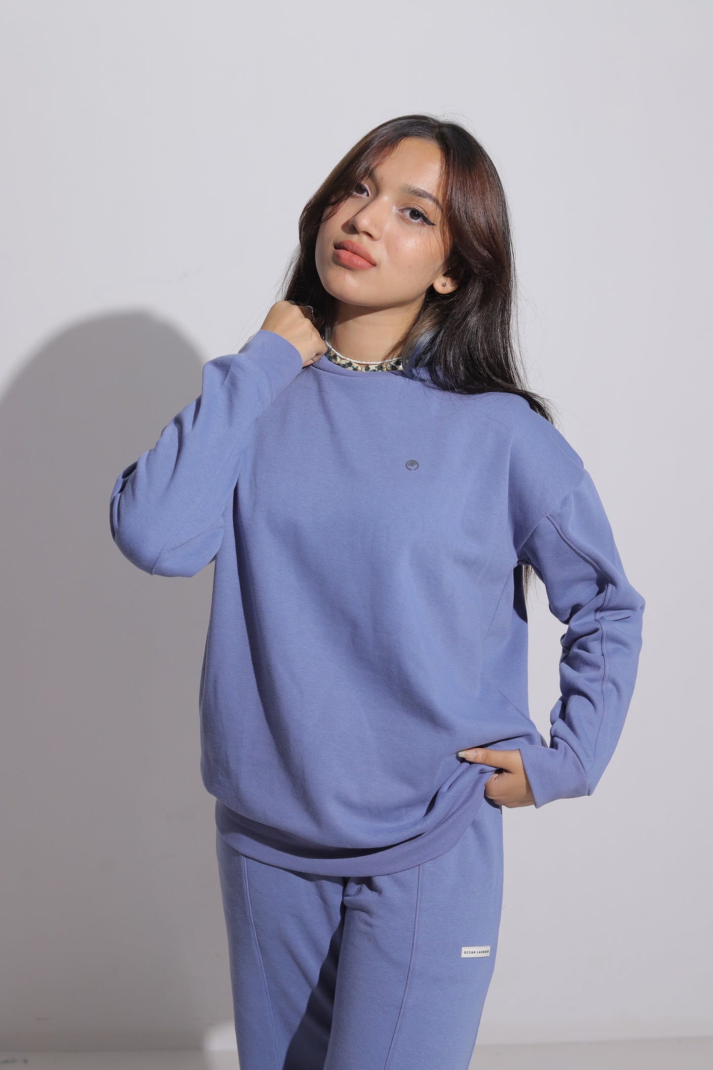 Lotus Sweatshirt for Women - Moonlight Blue