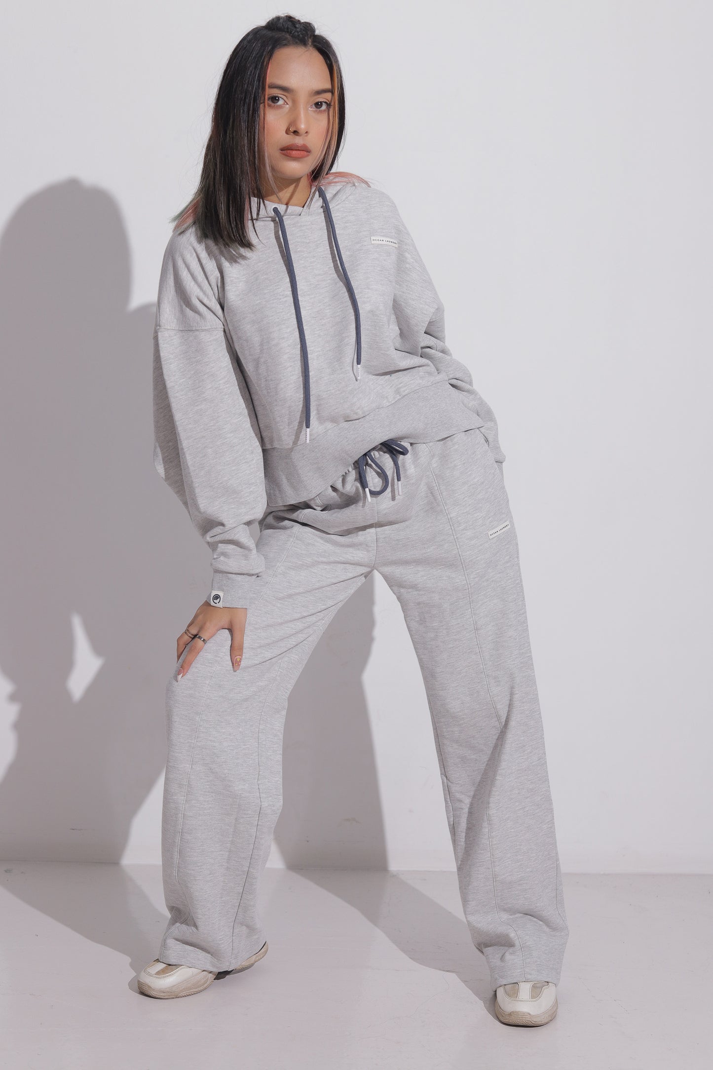 Maple Cropped Hoodie for Women- Grey Mel