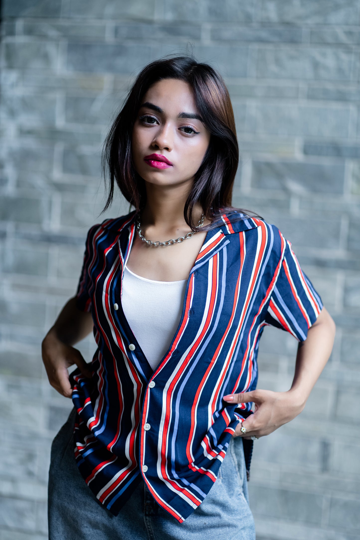 Cubana Raya - Multi Striped - Cuban Shirt For Women