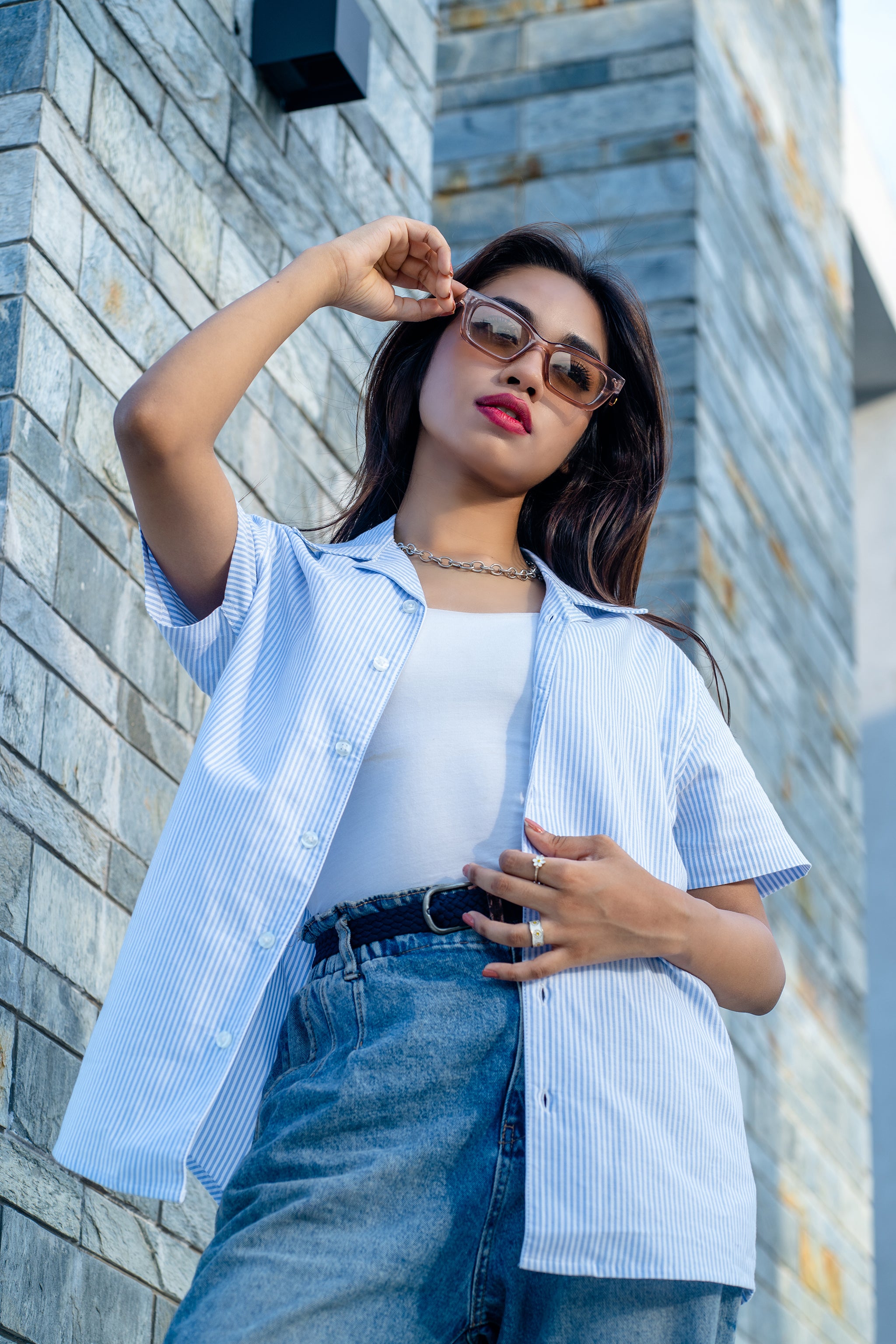 Cubana Raya - Thin Stripe - Cuban Shirt For Women