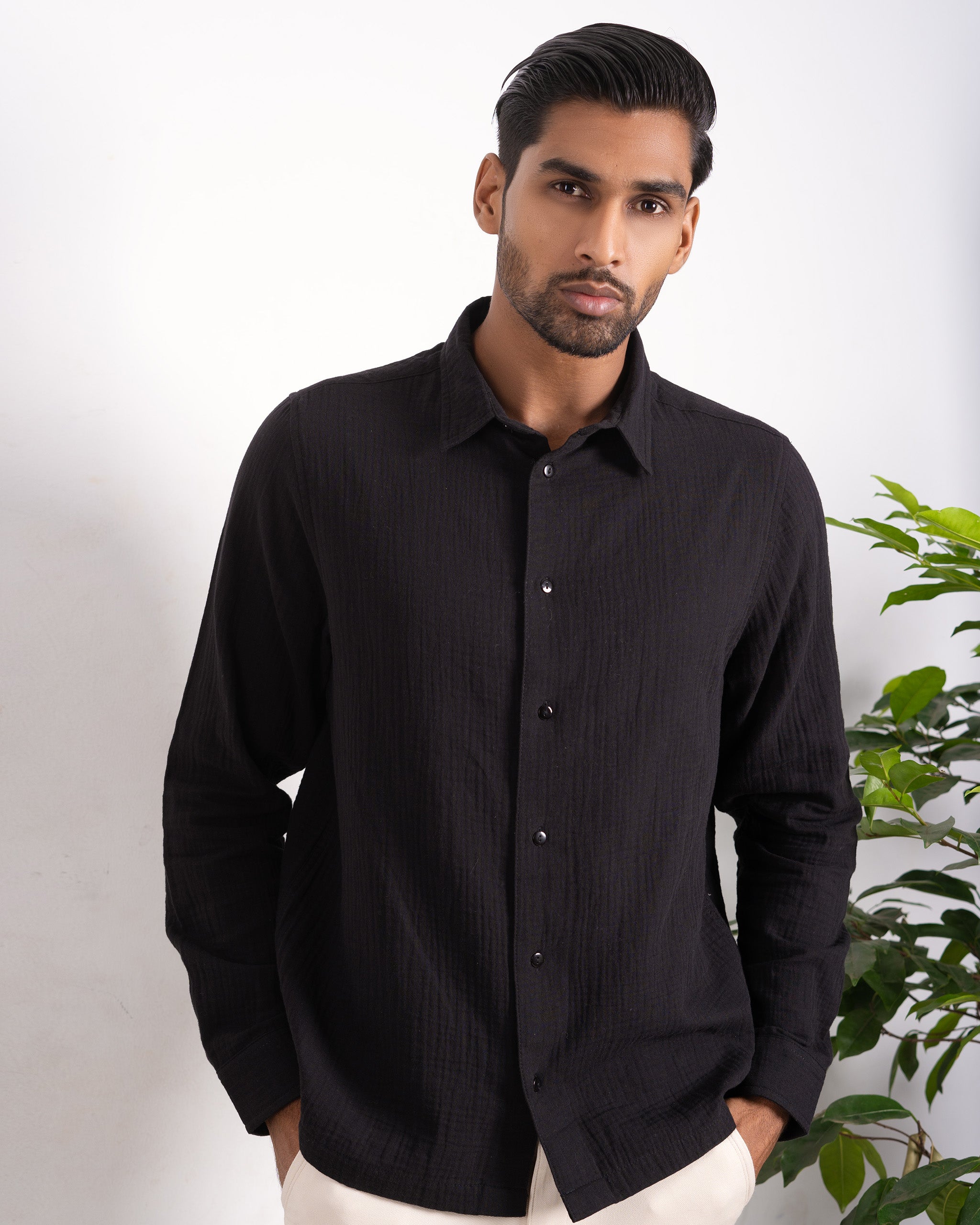 Buy Waffle Shirt for Men - Black | Men's Fashion | Buy Now at DEFCLO