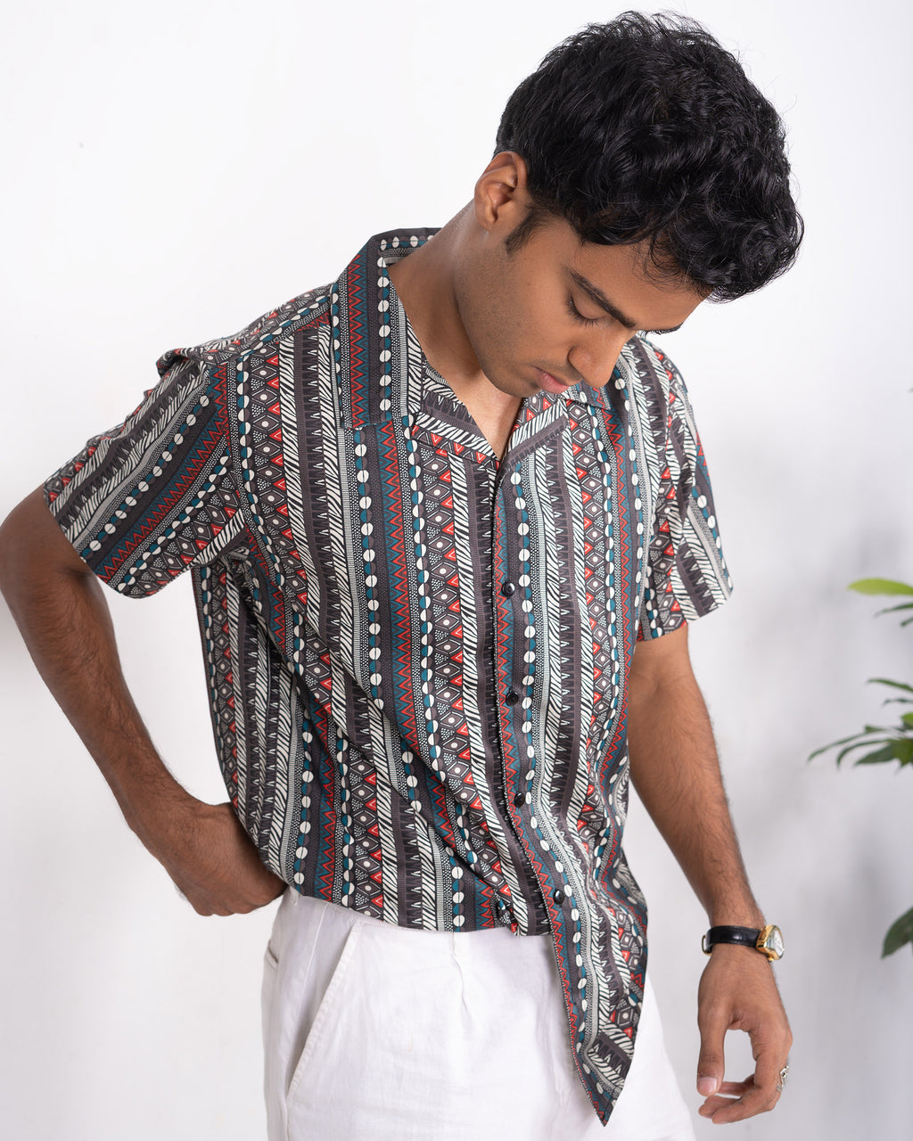 কিউবানা - কালো স্ট্রাইপ - পুরুষদের জন্য কিউবান শার্ট