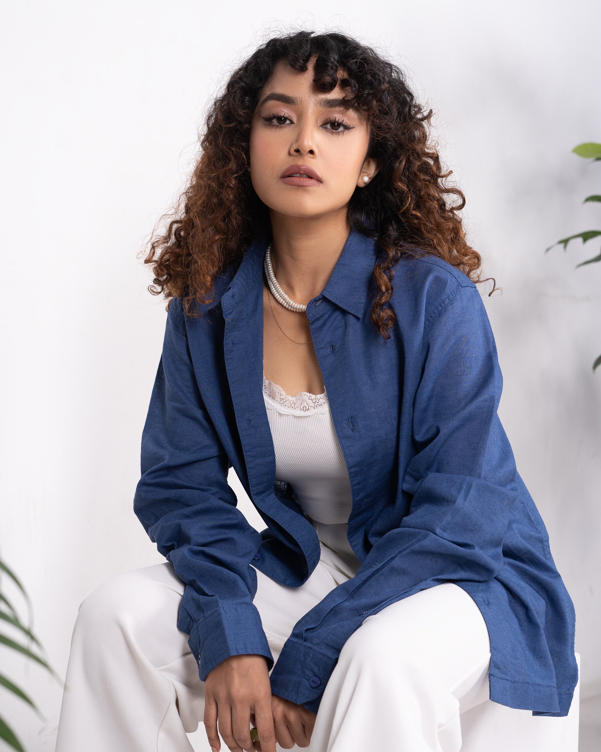 Linen Shirt - Unisex - Midnight Blue