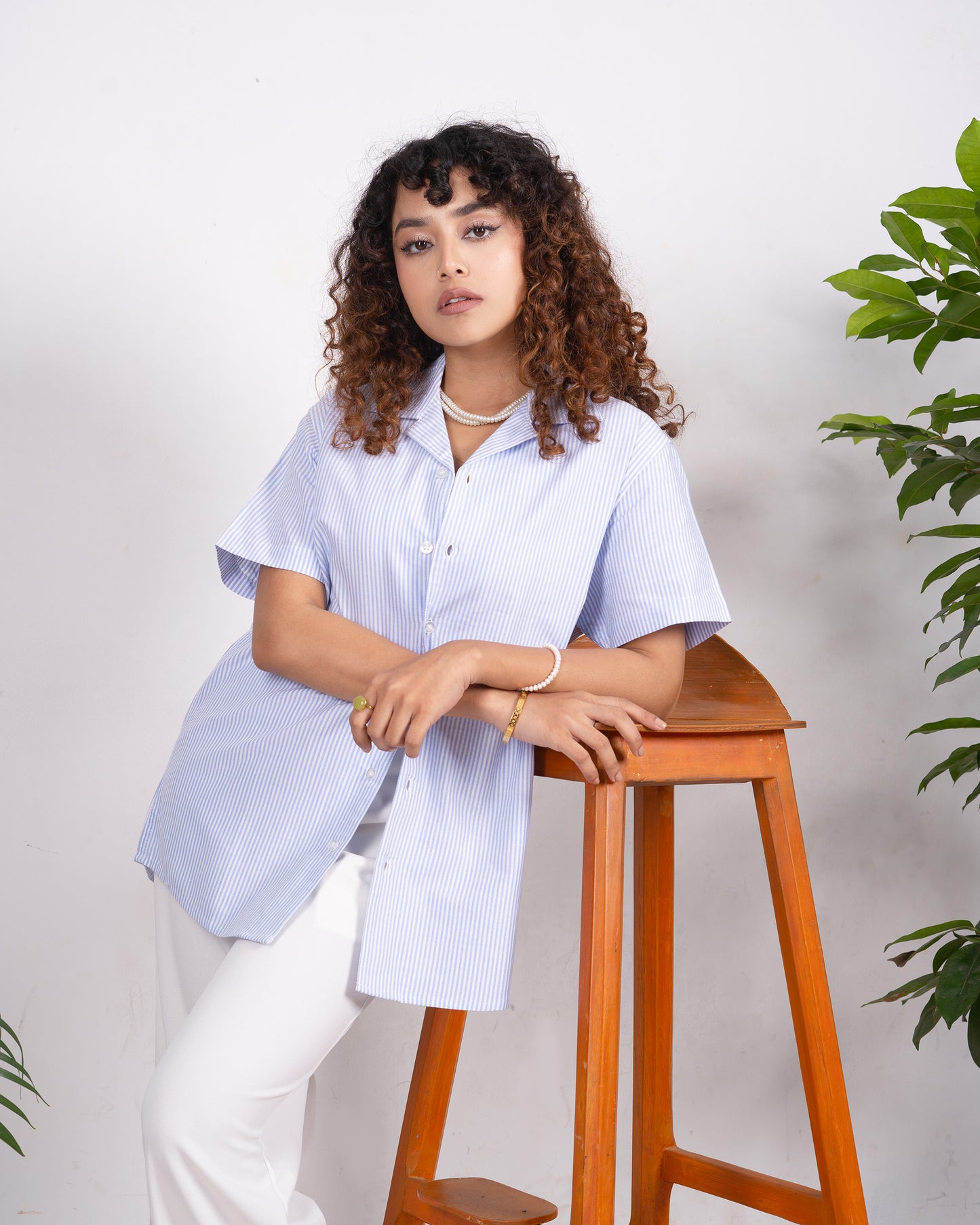 Cubana Raya - Thin Stripe - Cuban Shirt For Women