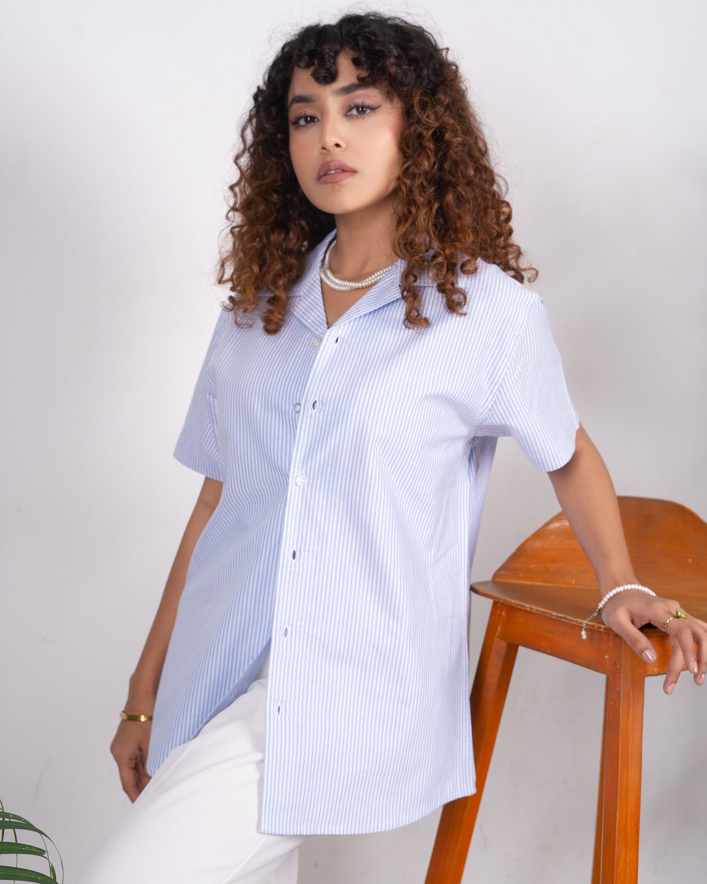 Cubana Raya - Thin Stripe - Cuban Shirt For Women