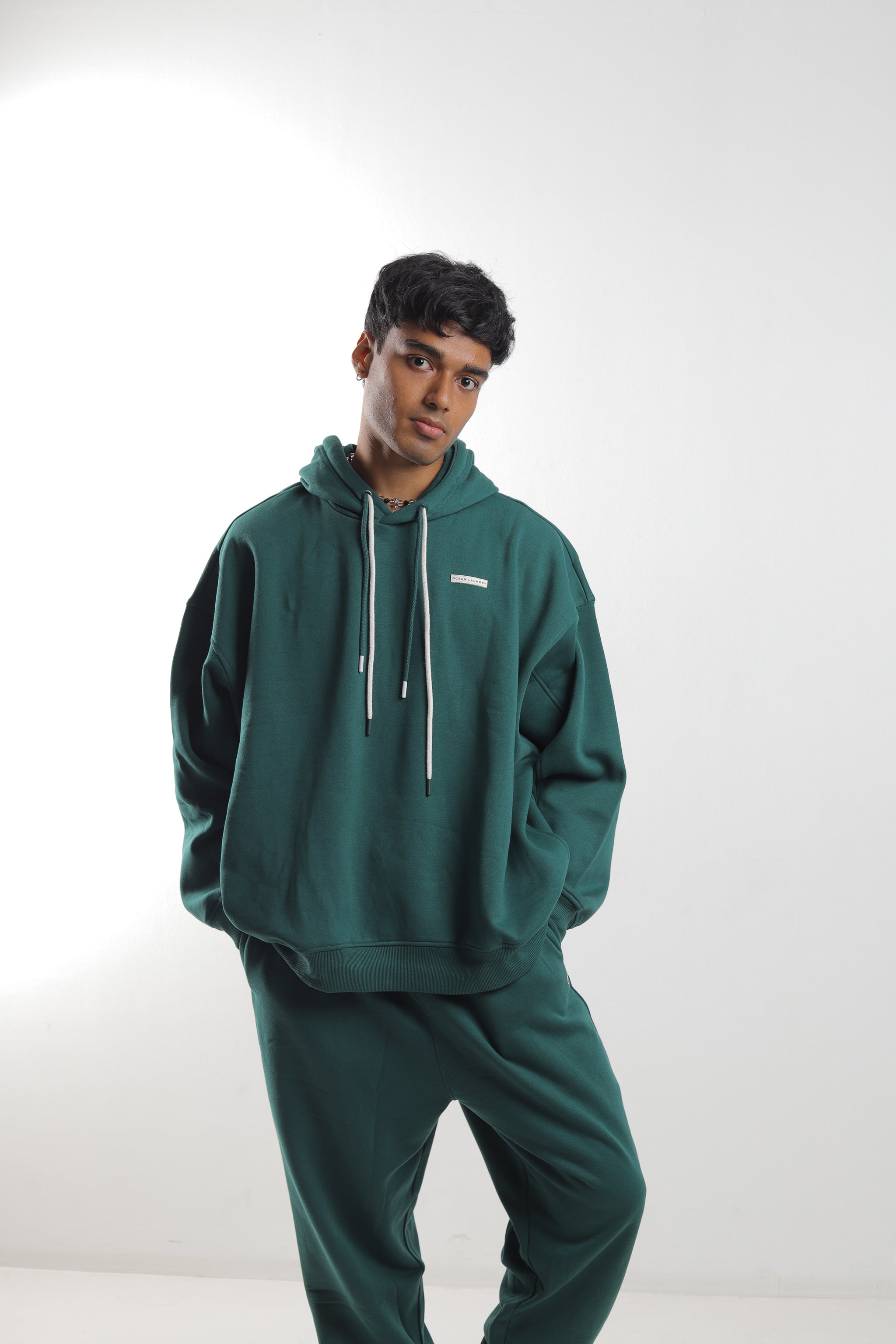 Oak Oversize Hoodie for Men - Botanical Green