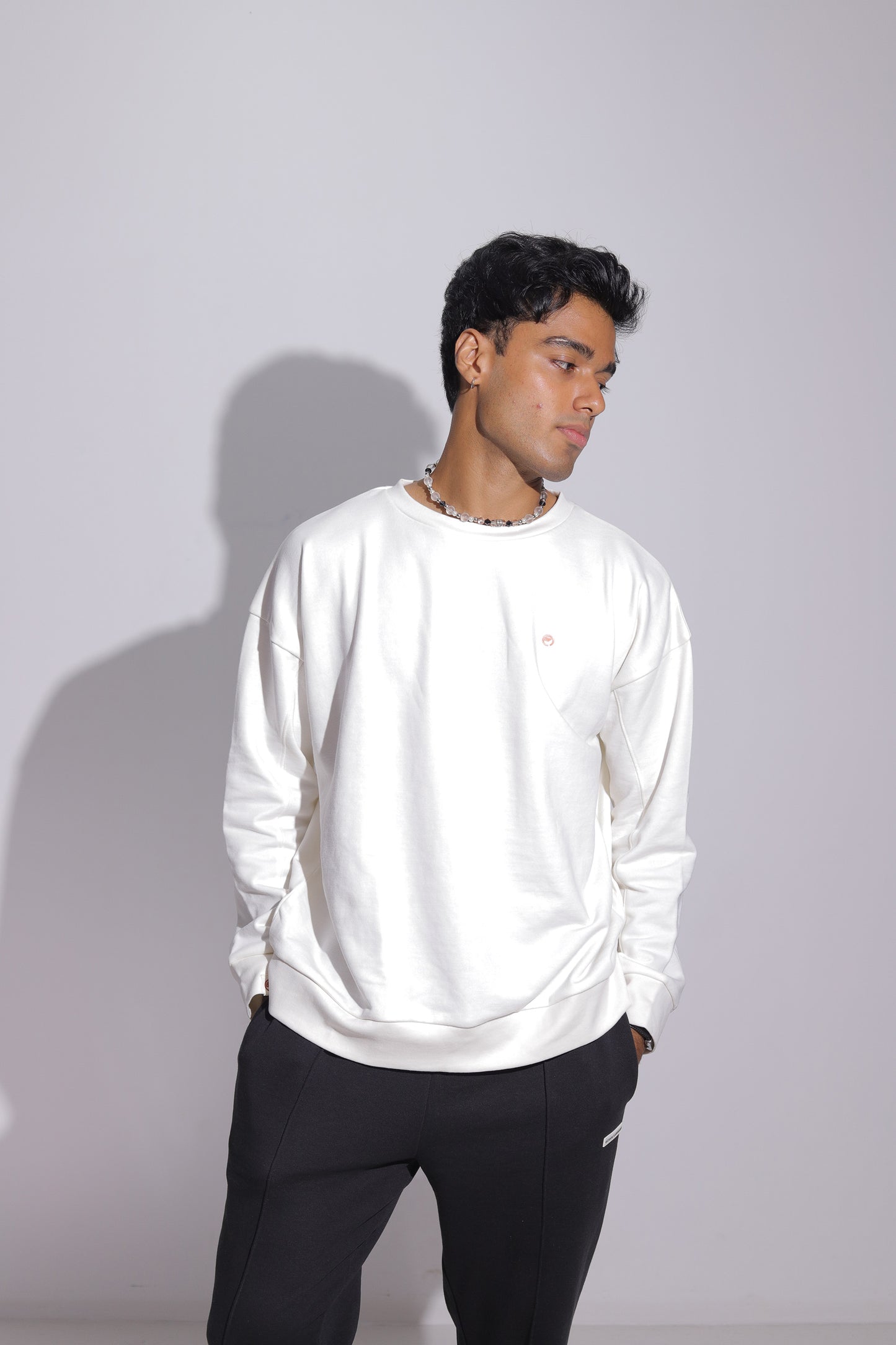 Lotus Sweatshirt for Men - Vintage White