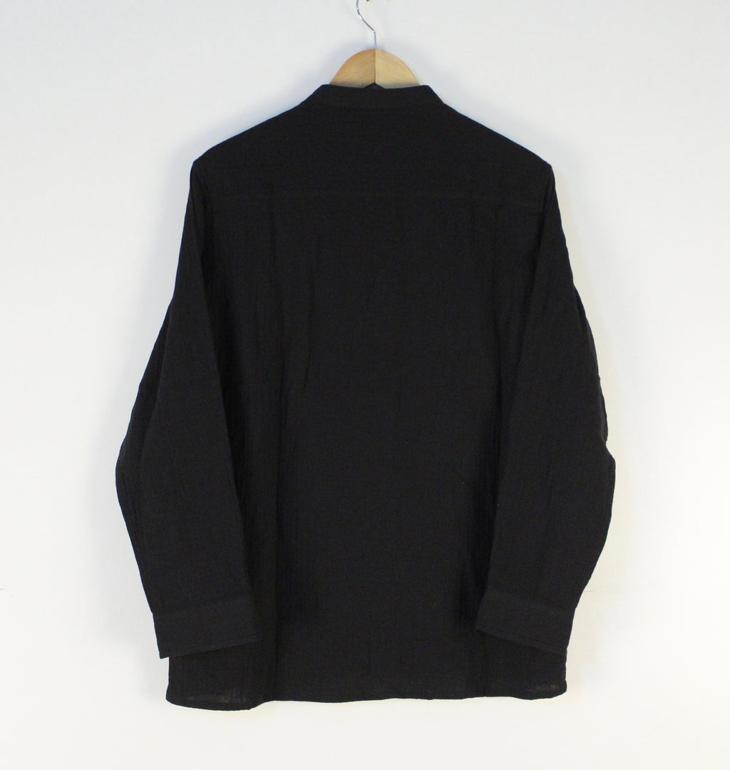 Waffle Henley for Men - Black
