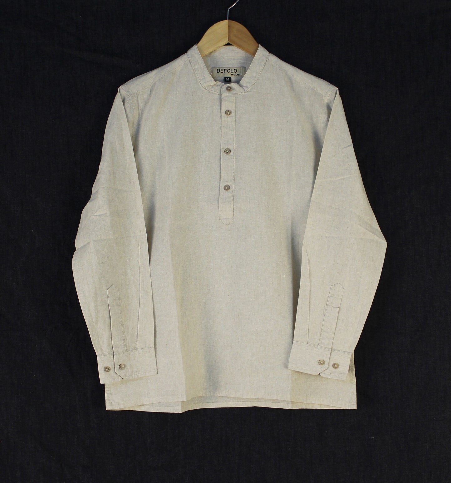 Linen Henley for Men - Sand