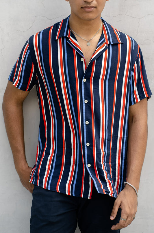 Cubana Raya - Multi Striped - Cuban Shirt For Men