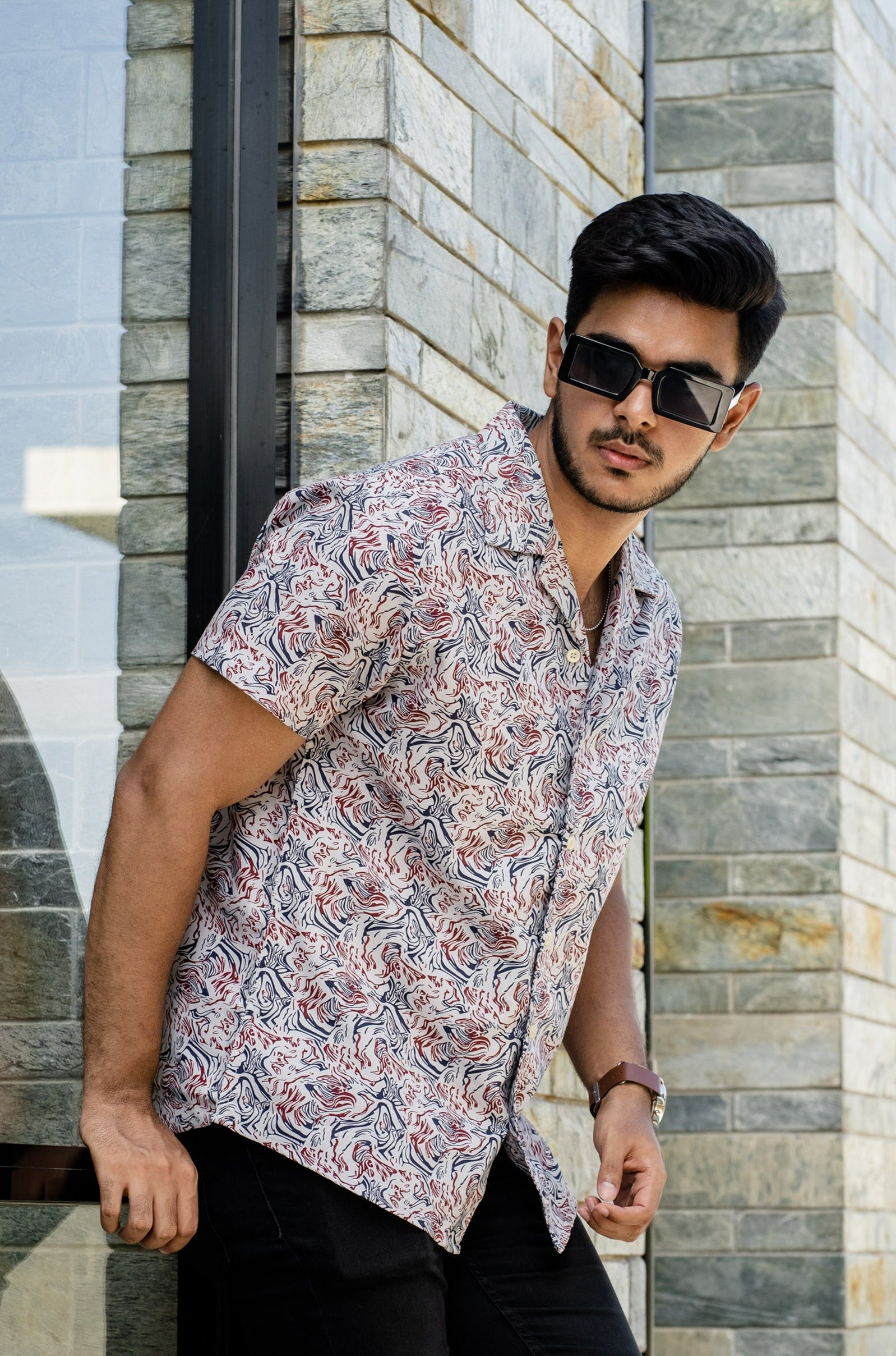 Cubana - Spiral Print - Cuban Shirt For Men