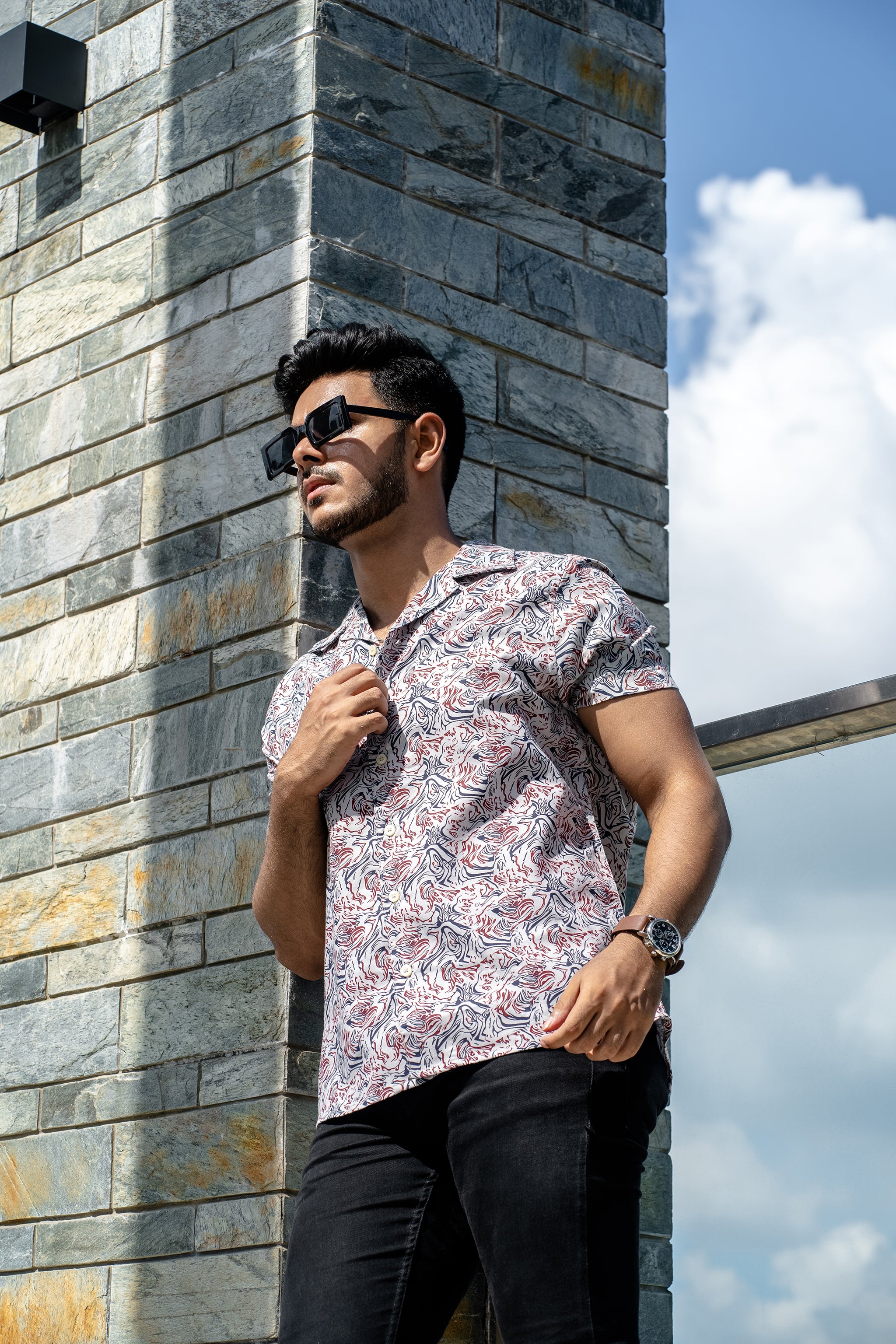 Cubana - Spiral Print - Cuban Shirt For Men
