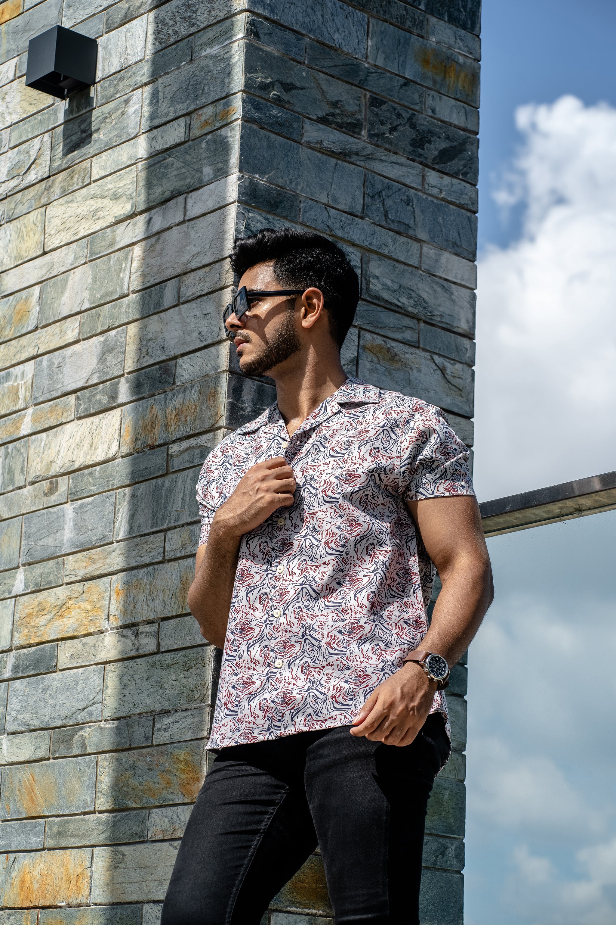 Cubana - Spiral Print - Cuban Shirt For Men