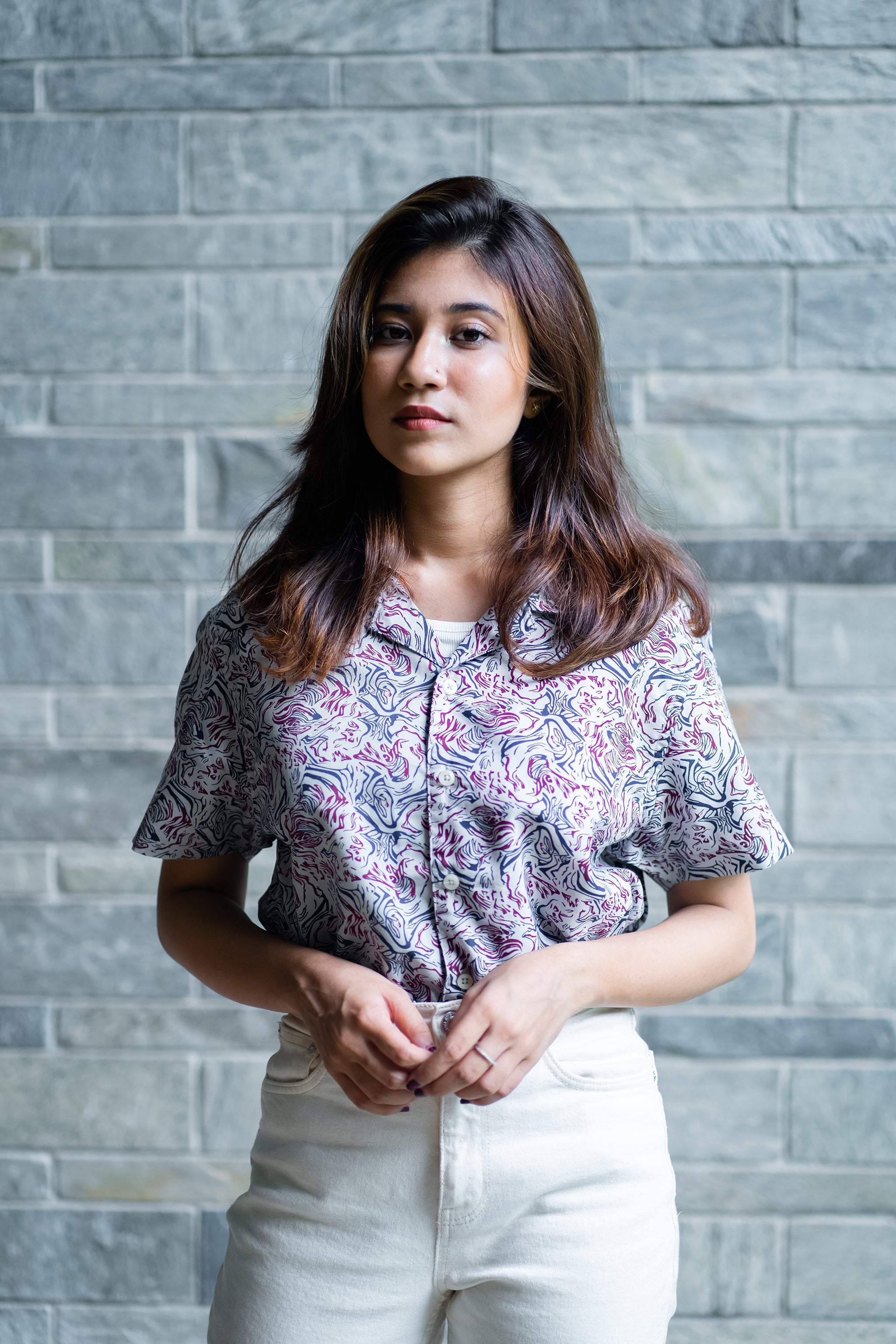 Cubana - Spiral Print - Cuban Shirt For Women