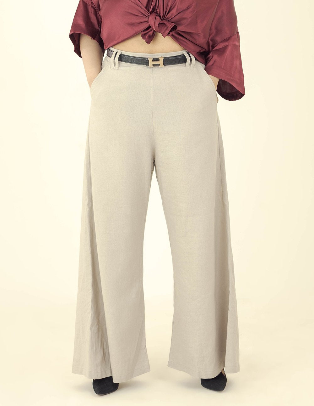 Spashe Beige Wide leg trousers You Gotta Chill 1