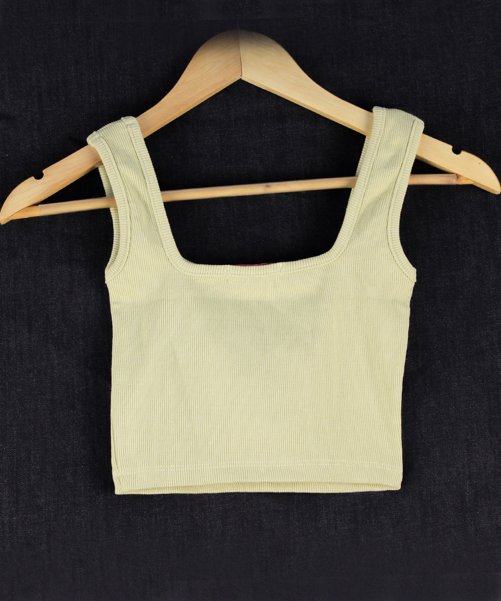 Charm  - Cropped Tank Top - Green Hase