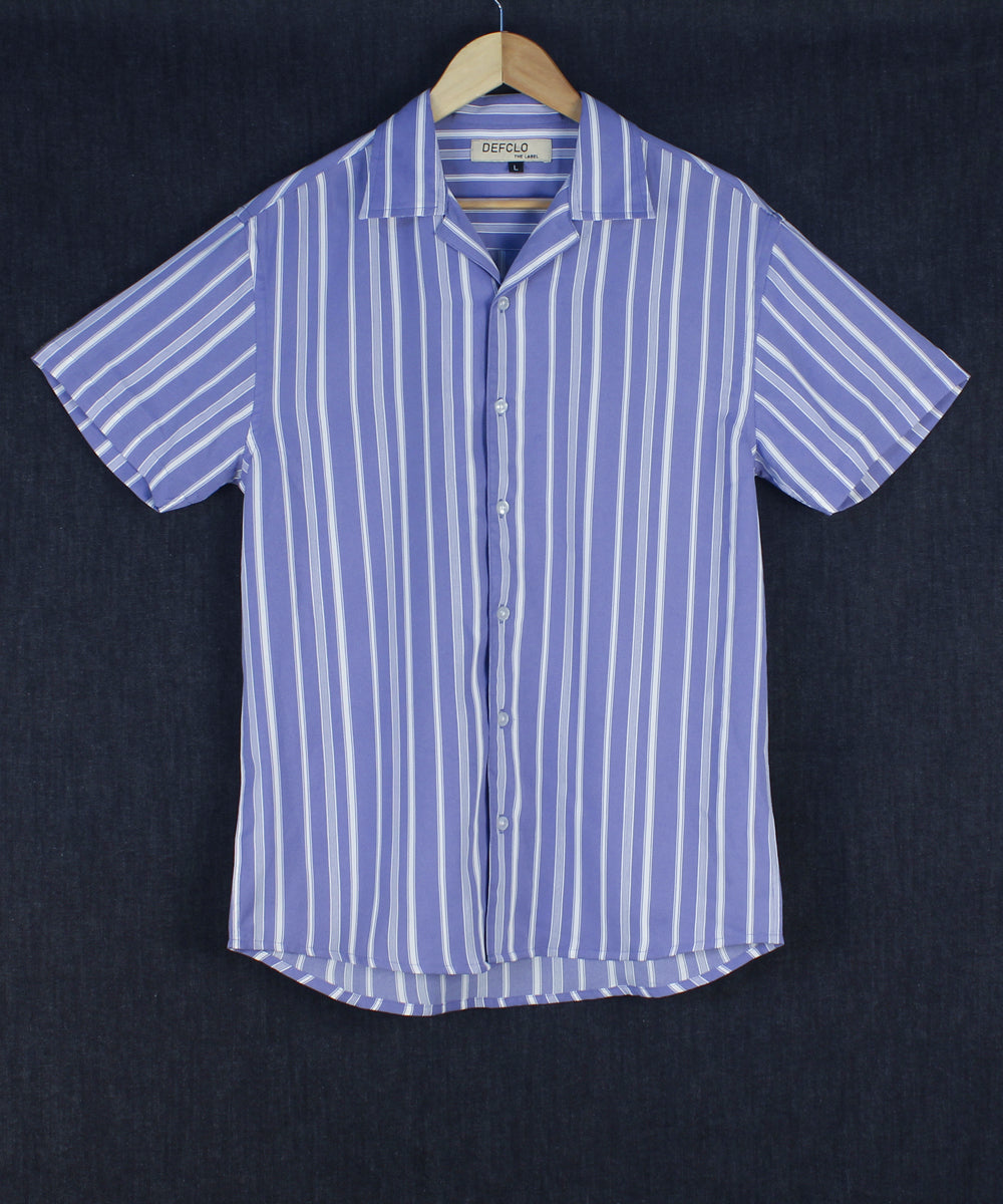 Cubana Raya - Blue Stripe - Cuban Shirt For Men